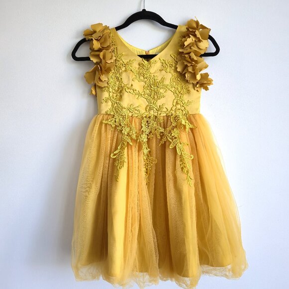 Trish Scully Child Bianca Dress - SUNFLOWER - Size 7 - Picture 1 of 13